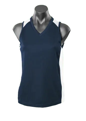 Aussie Pacific Premier Ladies Singlet 2101 Casual Wear Aussie Pacific Navy/White 8